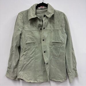 Vintage big yank Green Casual Button Down Shirt with Classic Collared Design M